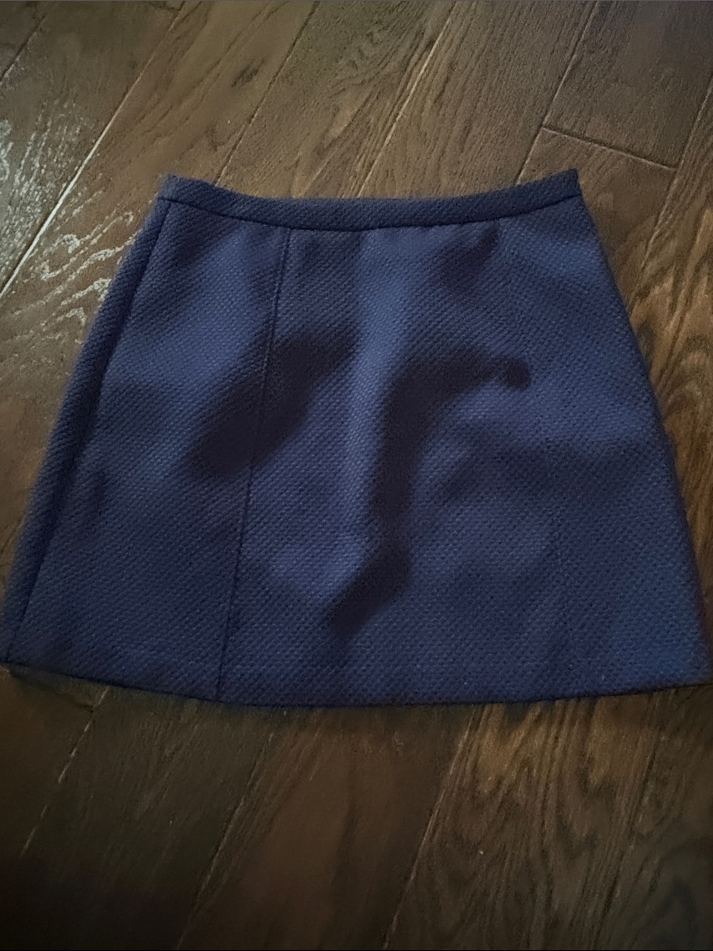 Draper James Navy Textured A-Line Mini Skirt